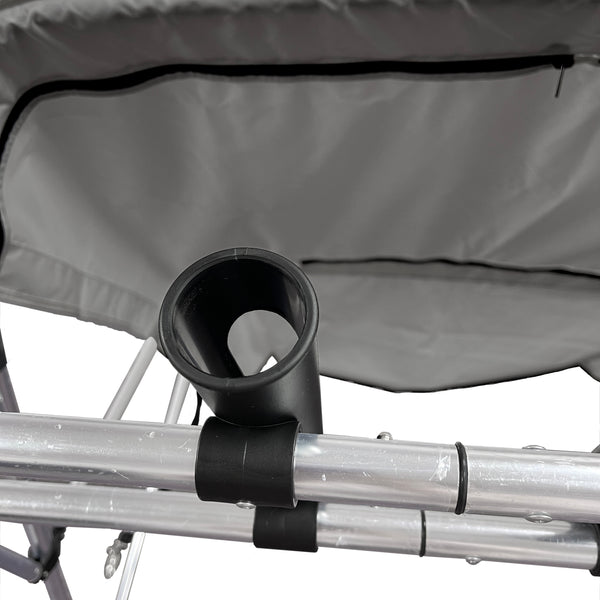 SolaquaShield 3 Bow Bimini Top with Rod Holder Rocket Launcher