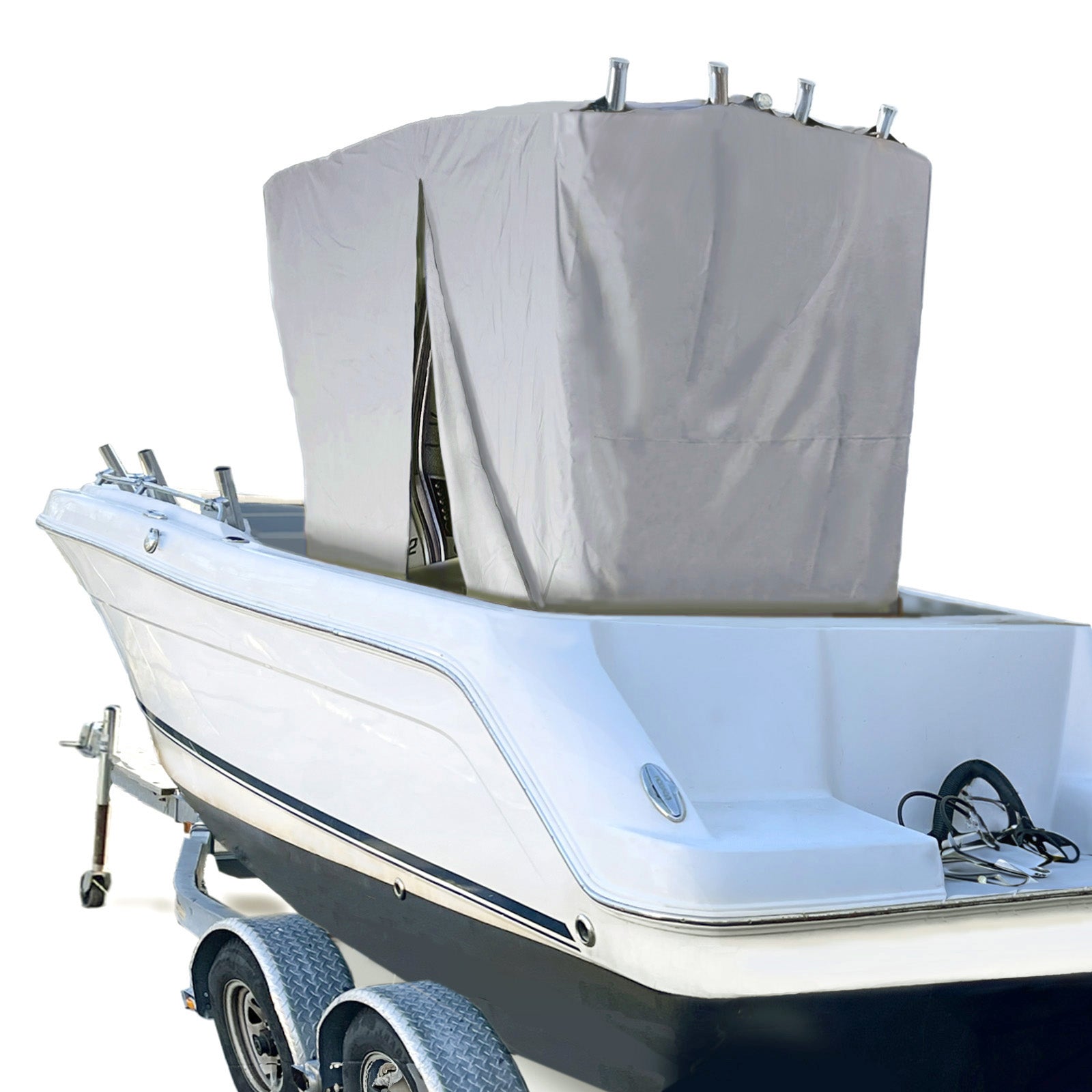 Housse Console Centrale Bateau – Tissu Oxford 600D Imperméable – Protection Complète Pour Sièges Et électronique – Dimensions 48x69x71 Cm