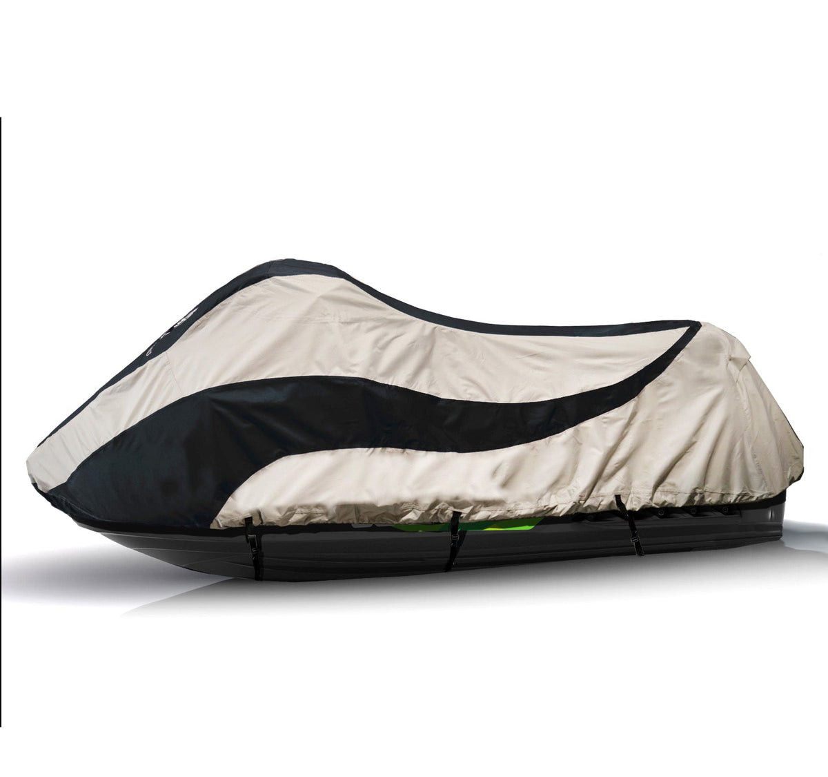 black and gray two tone color jet ski cover side view
