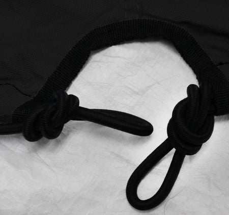 black and gray two tone color jet ski cover with front opening for trailer hitch