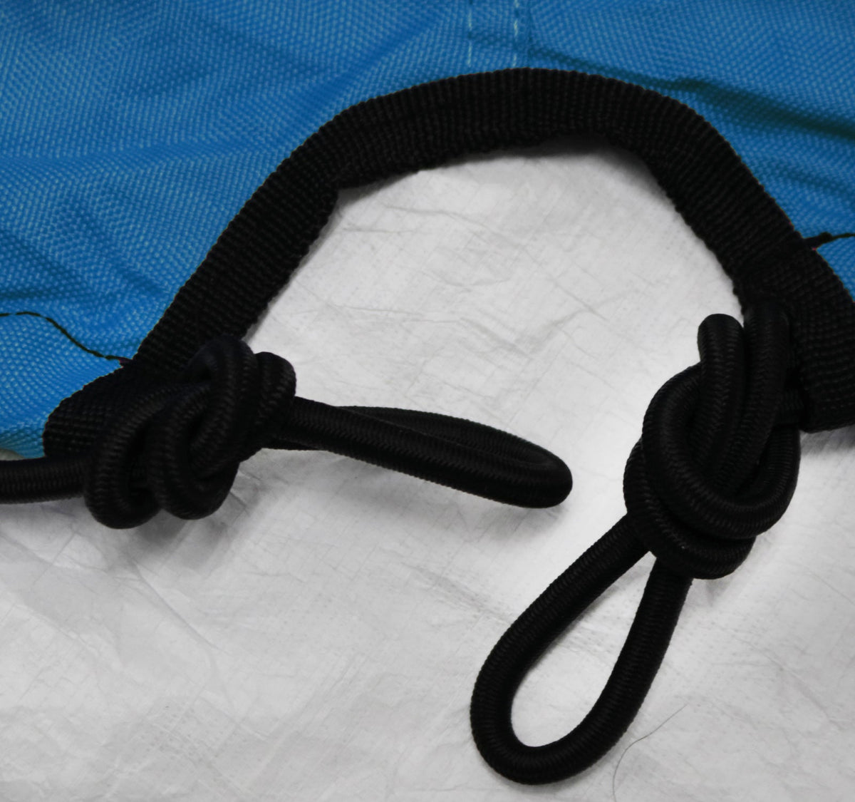 ocean blue and gray two tone color jet ski cover with front opening for trailer hitch