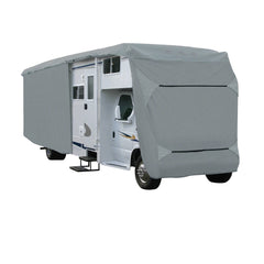 The Elite Premium Class C RV cover installed on a Class C size RV.